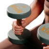 V3 Urethane Dumbbells - Gold Handles and Grey Urethanes6