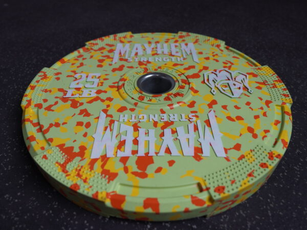 Mayhem Strength Neon Fleck Bumper Plates-25lb Pair